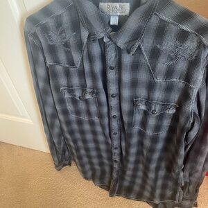 Men's Black Plaid Shirt
